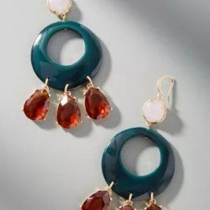 Anthropologie Resin Circular Drop Earrings Like New EUC